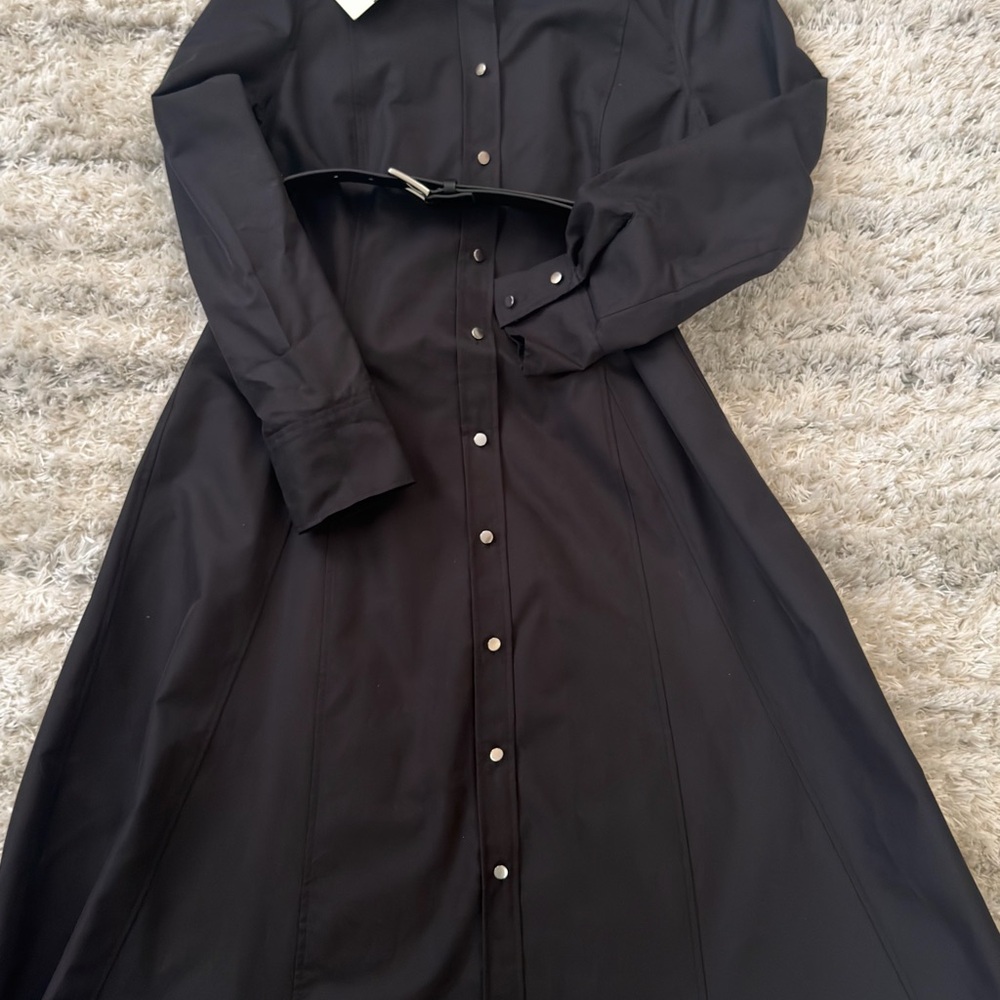 Zara Black Long Sleeve Button Dress - Picture 6 of 6